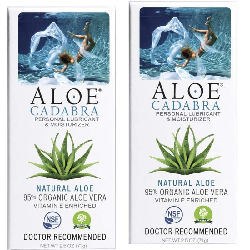 Aloe Cadabra Natural Personal Lube Vegan Edible Aloe Vera 2.5 oz 2 Pack