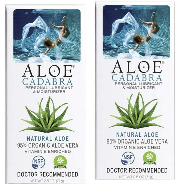 Aloe Cadabra Natural Personal Lube Vegan Edible Aloe Vera 2.5 oz 2 Pack