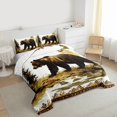 thumbnail image 3 of Homewish Wildlife Bear Bedding Comforter Set 2pcs for Kids Teens,Jungle Animal Twin Comforter Sets Microfiber,Green Brown Breathable Bedding Set,Super Cozy Room Decor,Reversible, 3 of 8