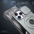 thumbnail image 5 of ELEHOLD for iPhone 15 Magnetic Case,Rugged Hard PC Protective Case with Rotation Ring Holder Kickstand Sliding Camera Protector Compatible with Mag Safe for  iPhone 15, Gray, 5 of 6