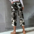 thumbnail image 3 of Camouflage Capri Pants for Women 2025 Plus Size High Waist Drawstring Capris Multi Pockets Cargo Pants for Workout, 3 of 7
