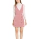 thumbnail image 1 of Vestido Pinafore Mini A-Line de Terciopelo con Cuello en V para Mujeres Chic L Rosa, 1 of 5