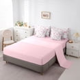 thumbnail image 5 of Erosebridal Kids Bow Butterfly Knot Twin Bedding Sets 7-Piece, Bling Print Bedding Comforter Set, Grey Pink, 5 of 7