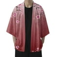 thumbnail image 3 of Hpapadks Mens Shirts Casual Cherry Flower Kimono Half Sleeve Blouses Elegant Loose Soft Cardigan Mens Dress Shirt XL, 3 of 7