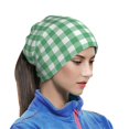 thumbnail image 6 of Neck Gaiter Face Cover Scarf, Gingham White green plaids checkered Soft Face Sun Mask Cover Scarf Headband Cooling Sweat Absorbing Bandanas Hiking Cycling Running, 6 of 7