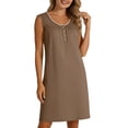 thumbnail image 4 of Gamivast Nightgowns for Women Sleeveless Scoop Neck Loose Fit Shift Mini Dress Solid Color Lace Trim Flowy Comfy Casual Everyday Wear Summer Dresses Spring Dresses, 4 of 8