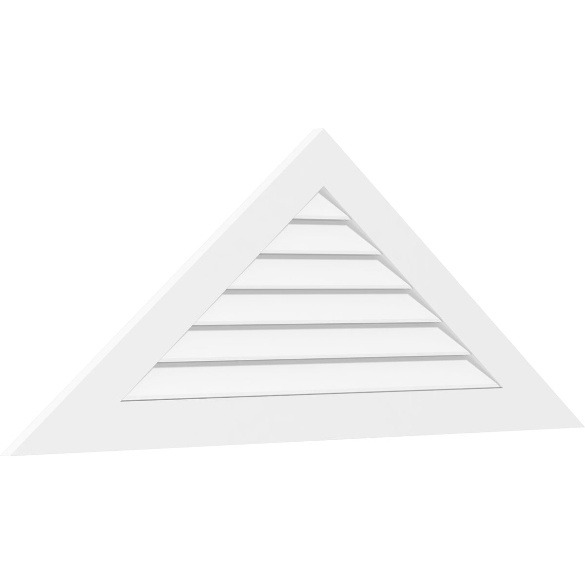 40"W x 16-5/8"H Triangle Surface Mount PVC Gable Vent 10/12 Pitch: Functional, w/ 3-1/2"W x 1"P Standard Frame