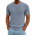 thumbnail image 2 of FOPSUFGWFO Men's T-Shirts Short Sleeve Knit Casual Tops Solid Color Soft Loose Fit Pullover Crew Neck Blouses For Work Gym XL, 2 of 5