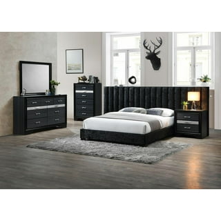 ACME Louis Philippe III Eastern King Bed in Dark Gray 26787EK