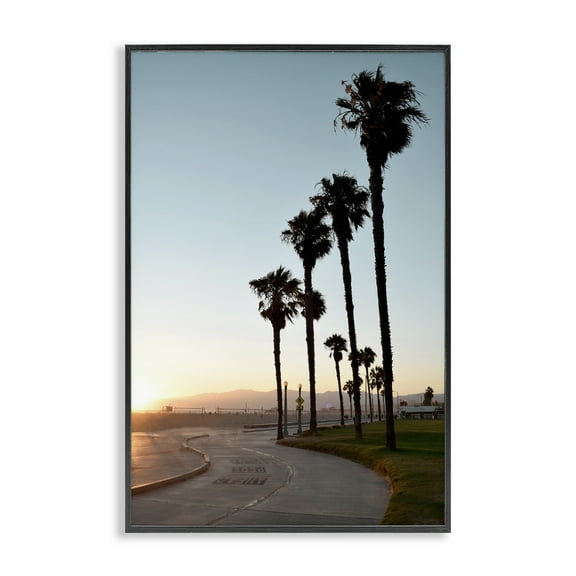 Stupell Industries Clear Day Palm Trees Landscape & Nature Photography Black Framed Art Print Wall Art, 12 x 18