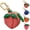 peach*1pcs, variant on Peach Fruit Charm Coin Purse, Strawberry Coin Purse, Waterproof Leather Fruit Bag Charm Bag Keychain, Pu Cute Keychain Mini Pouch for Ai-rtag Wallet Gift for Girl Women (blueberry*1pcs)