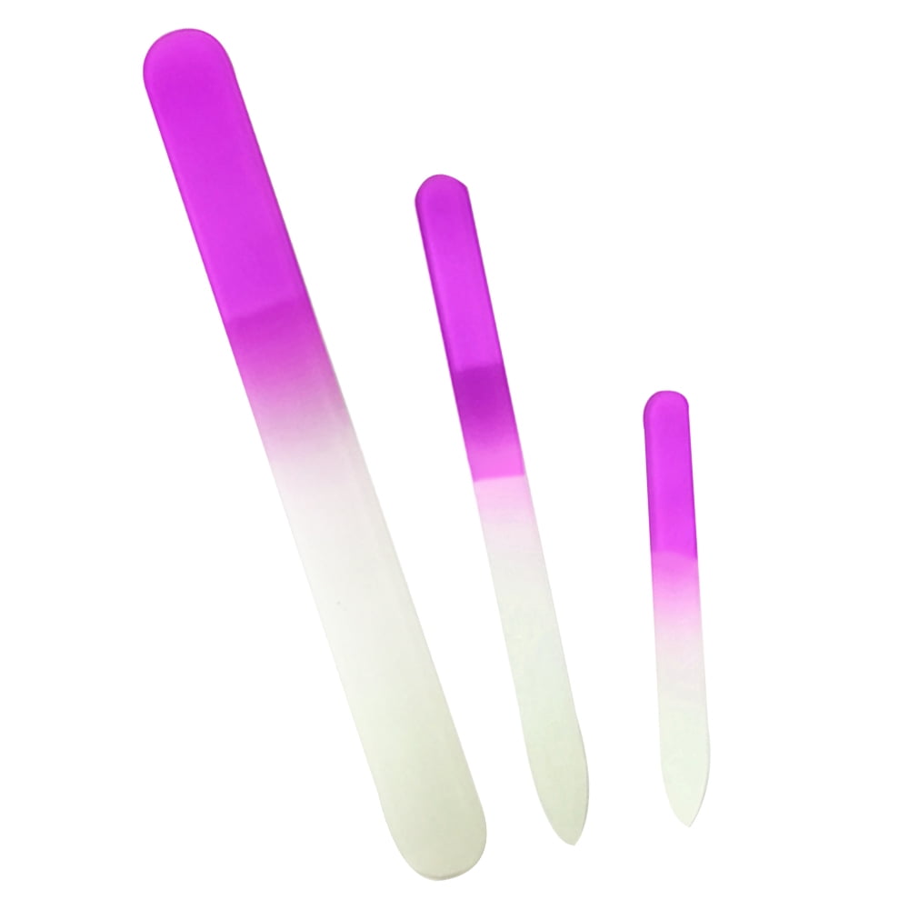 3Pcs Crystal Glass Nail File, Nail File for Natural Nails Acrylic Nails