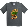 thumbnail image 3 of Inktastic Well-read Cute Gold Dragon Reading Books Youth T-Shirt, 3 of 5