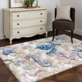 thumbnail image 4 of Sea Turtle Area Rug 3x5 FT, Non Slip Entryway Bedside Carpet, Summer Coastal Nautical Coral Seahorse Washable Soft Floor Carpet Indoor Mat Non-Shedding Throw Rug for Dorm Kitchen Home Office, 4 of 9