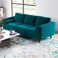 thumbnail image 6 of Fatin Mid Century Modern Furniture Style Living Room Velvet Sofa Set in Teal, 6 of 6