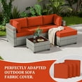 thumbnail image 3 of Snubbull Patio Furniture Cushions, Replacement Outdoor Cushions for 4-Seat Sectional Sofa,Waterproof & Zipped, Orange, 3 of 6