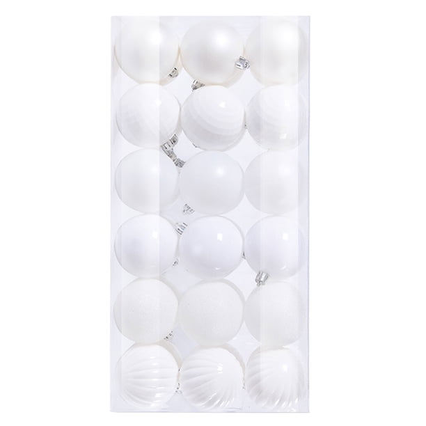 CLLC 36 Adornos Navideños para Árbol, Bolas Decorativas Irrompibles de Plástico PVC Brillante para Decoraciones de Fiestas, Bodas y Coronas (Blanco)