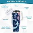 thumbnail image 2 of Yayeee 40oz Stainless Steel Tumbler with Straw and Handle Double-Wall Insulated Travel Water Bottle, Light Blue Anchor, 2 of 8