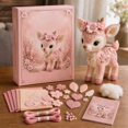 thumbnail image 6 of Enchanted Forest Fawn DIY Felt Patchwork Sewing Kit, Hand‑Stitch Pink Felt Stuffed Fawn Craft Set, Complete Supplies with Instruction Book for Beginners, Home Decor & Handmade Gift, 6 of 8