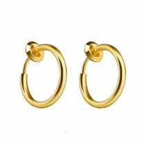 KDSJSXW Earrings for Women Retractable Earrings No Need Piercing Men Women Classic Hip-Hop Hoop Earrings Pearl Earrings Sterling Silver Earrings Studs Womens Earrings(Gold,One Size)
