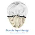 thumbnail image 4 of Shower Caps,Beige Celestial Pattern Waterproof Shower Cap for Women 4 Pieces,Double Reusable Hair Cover for Shower PEVA Elastic Stretch Hem, 4 of 7