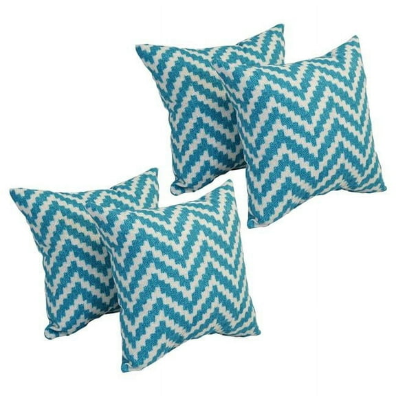 Blazing Needles 9910-S4-OD-198 17 in. Square Polyester Outdoor Throw Pillows, Weiland Ocean - Set of 4