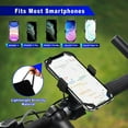 thumbnail image 3 of 360° Universal Phone Mount for Bike Motorcycle, Bicycle Adjustable Holder with Grip for iPhone 15 14 13 Pro Max Samsung Android Smartphone, Black, 3 of 10