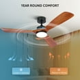 thumbnail image 5 of Bestco 52 Inch Ceiling Fan with Remote, 6 Speed Reversible Noiseless DC Motor, 3CCT Wood Ceiling Fan, Walnut, 5 of 17