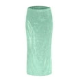 thumbnail image 3 of Fsqjgq White Tulle Skirt for Women Bubble Skirt Fall Winter Long Sequins Skirts Party Wear Pleated Skirt Women's Long Skirt Party Sequins Versatile Underskirt Pencil Skirts Green, 3 of 5