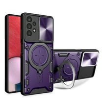 Xilaimitoo for Galaxy A13 4G Phone Case, A13 Case with Slide Camera Cover, Military-Grade Phone Case with Upgrade Kickstand for Samsung Galaxy A13 4G, Purple