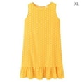 thumbnail image 1 of Robe Sans Manches à Pois pour Femmes, Col Rond à Volants, Robe Ample Imprimée à Pois, Robe d'Été, Jaune, TG, 1 of 6