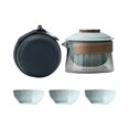 thumbnail image 5 of TISHITA Travel Tea Set Chinese Tea Set 1 Pot 3 Mini Cups Teapot and Cup Set Teaware for Thanksgiving Climbing Hiking Outdoor Activity D, 5 of 8