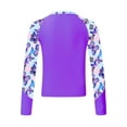 thumbnail image 2 of iEFiEL Kids Girls Long Sleeve Print Swim Tops UPF50+ Rash Guard Swimming Shirt Pool Beach Bathing Tops Swimwear Purple 8, 2 of 5