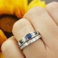 thumbnail image 2 of Dazzlingrock Collection 14K White Diamond And Blue Sapphire Ladies Bridal Engagement Ring Set, White Gold, Size 7.5, 2 of 5
