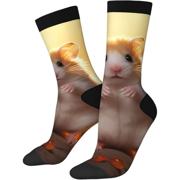 Cute Hamster High Ankle Crew Socks Casual Mid Calf Dress Socks Long Tube Socks For Men Women