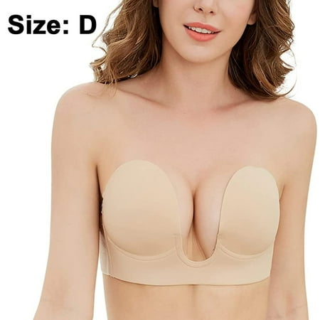 Push Up Strapless Sticky Adhesive Invisible Backless Bras Plunge Reusable Magic Bra for Women