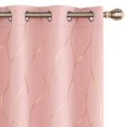 thumbnail image 1 of Deconovo Cortinas opacas con estampado de ondas doradas para dormitorio, con aislamiento térmico para sala de estar, oscurecedoras (rosa coral/ondas, 107 x 183 cm, 2 paneles), 1 of 7