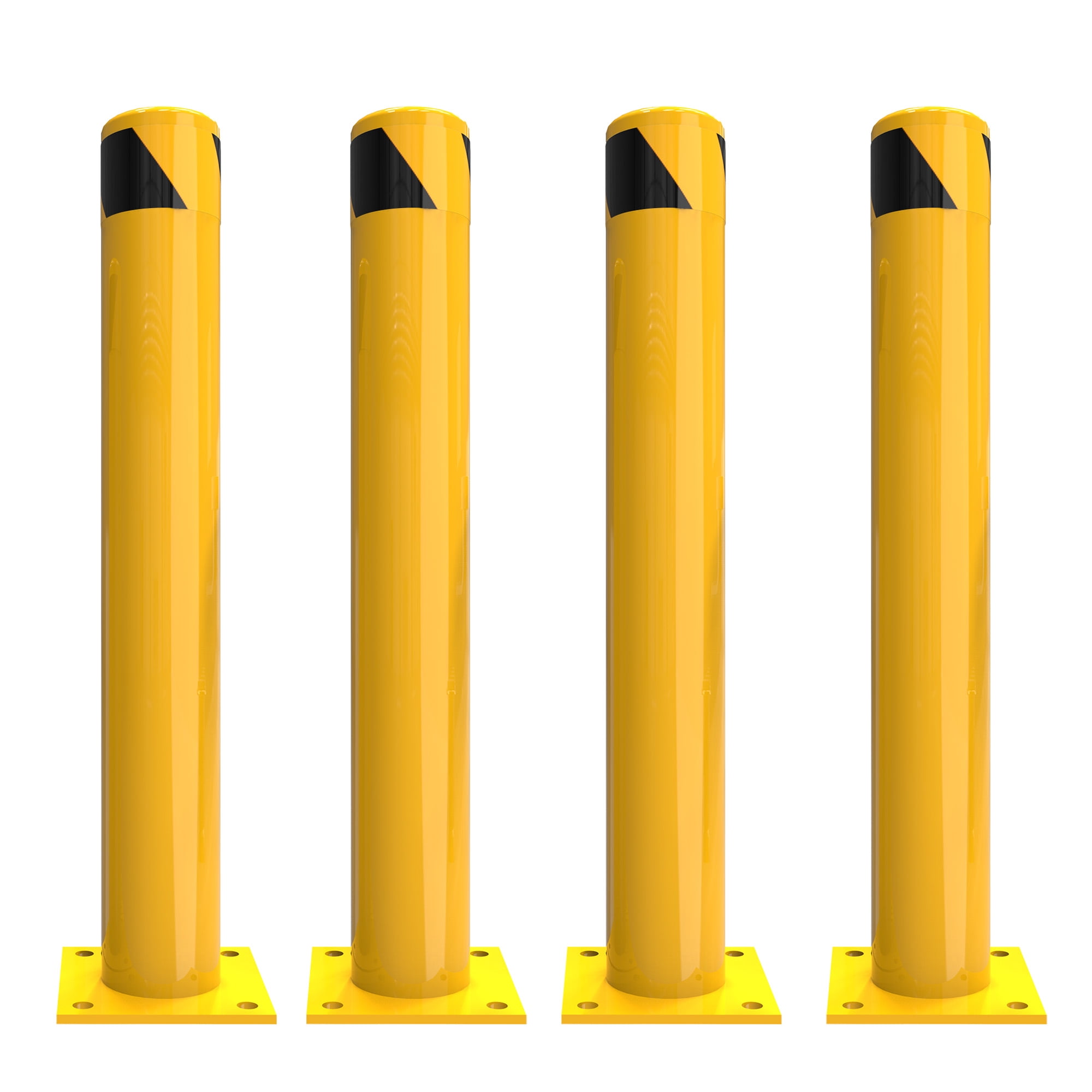 Dextrus Bollard, 36" Bollard Post, Safety Bollards for Warehouse, Yellow, 4PACK
