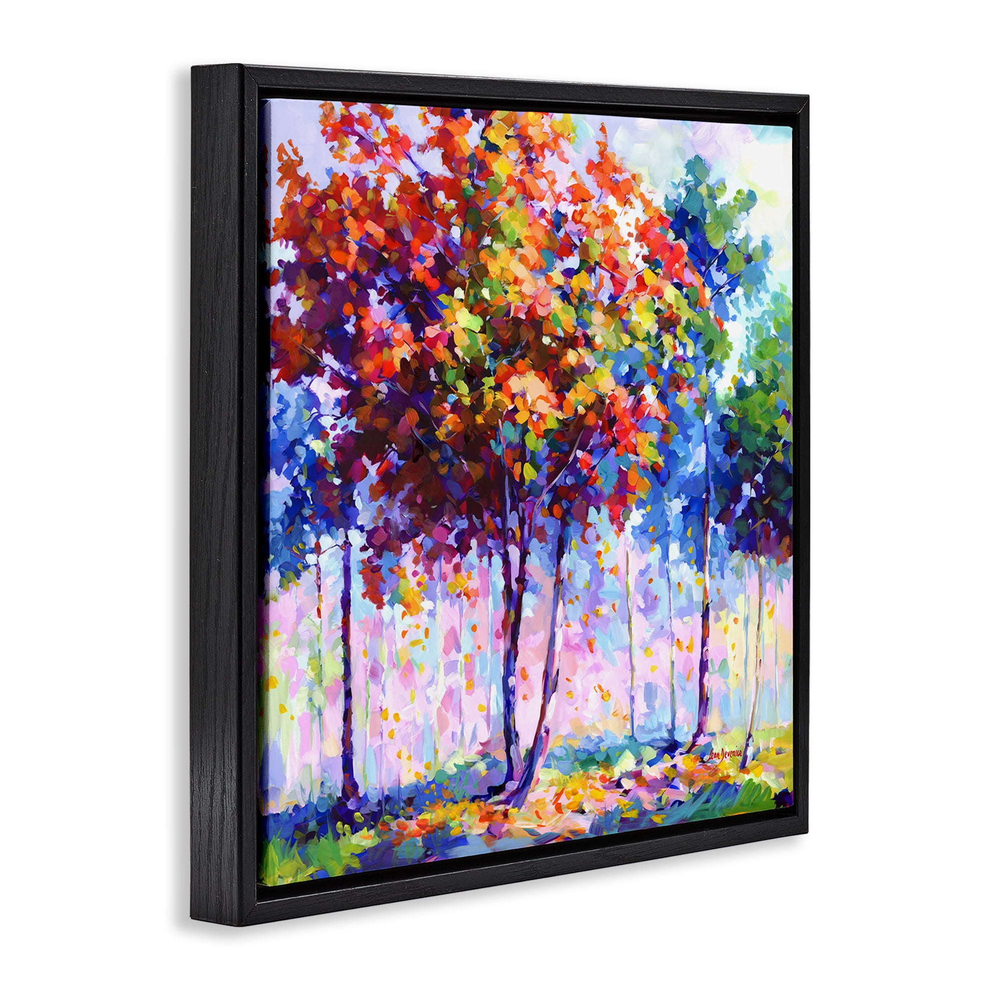 Stupell Industries Shades Of Solitude Landscape & Nature Painting Black Floater Framed Canvas Art Print Wall Art, 18 x 18