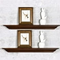 thumbnail image 6 of WELLAND Pine Wood Corona Crown Molding Floating Wall Photo Ledge Shelves Fireplace Mantel Shelf, 36 inch, Mahogany Brown Finished, 6 of 8