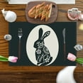 thumbnail image 4 of Easter Linen Placemats Seasonal Spring Washable Table Mat Easter Bunny Pattern Design Farmhouse Holiday Gathering Party Dinner Table Decoration, 4 of 4