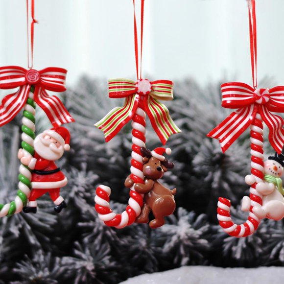 Colgante de árbol de Navidad BuyWeek adornos navideños 2021 ciervo muñeco de nieve Papá Noel