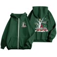 thumbnail image 4 of Womens Zip-up Hoodie Christmas Cute Santa Claus Print Long Sleeve Jackets Xmas Holiday Funny Fall Winter Hooded Sweatshirts, 4 of 8