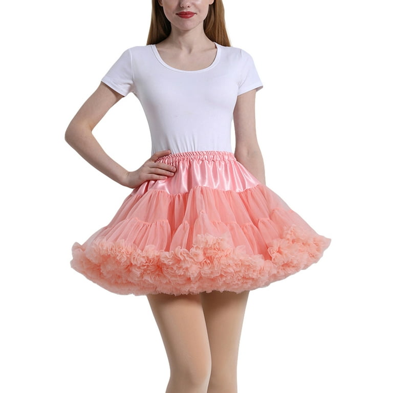AMILIEe Women Tutu Tulle Petticoat Skirt Sarong Fluffy Puffy Bubble Skirt Lolita Ballet Dance Skirt