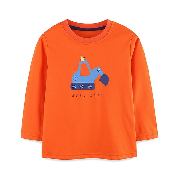 Utlike Boys T-Shirt Autumn Fashion T-Shirt Children'S Long Sleeve T Knitted Printed Children'S Base Top Size 6 Years-7 Years