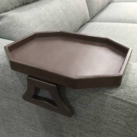 New Flexible Wooden Sofa Arm Rest Armchair Tray Drink Snack Holder Serving Table 