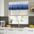 thumbnail image 5 of Navy Blue Ombre Valances for Windows, Decorative Rod Pocket Window Valance Curtains, Farmhouse Modern Gradient Short Curtain Drapes for Kitchen/Bathroom/Living Room, 2 Panels, 42" W x 12" L, 5 of 8