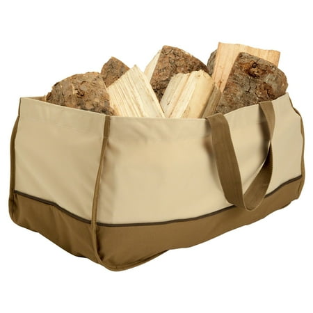 Open Lattice Patio Cover Classic Accessories Veranda™ Jumbo Log Carrier - Water Resistant Outdoor Carrier, 24