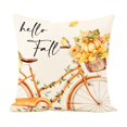 thumbnail image 2 of Outdoor Fall Pumpkin Decorations, 18X18 Inch Fall Throw Pillow Cover, Indoor Fall Decor for Home with Cute Pumpkin Foliage Bicycle Motif, Autumn Decor for Halloween Seasonal, 2 of 6
