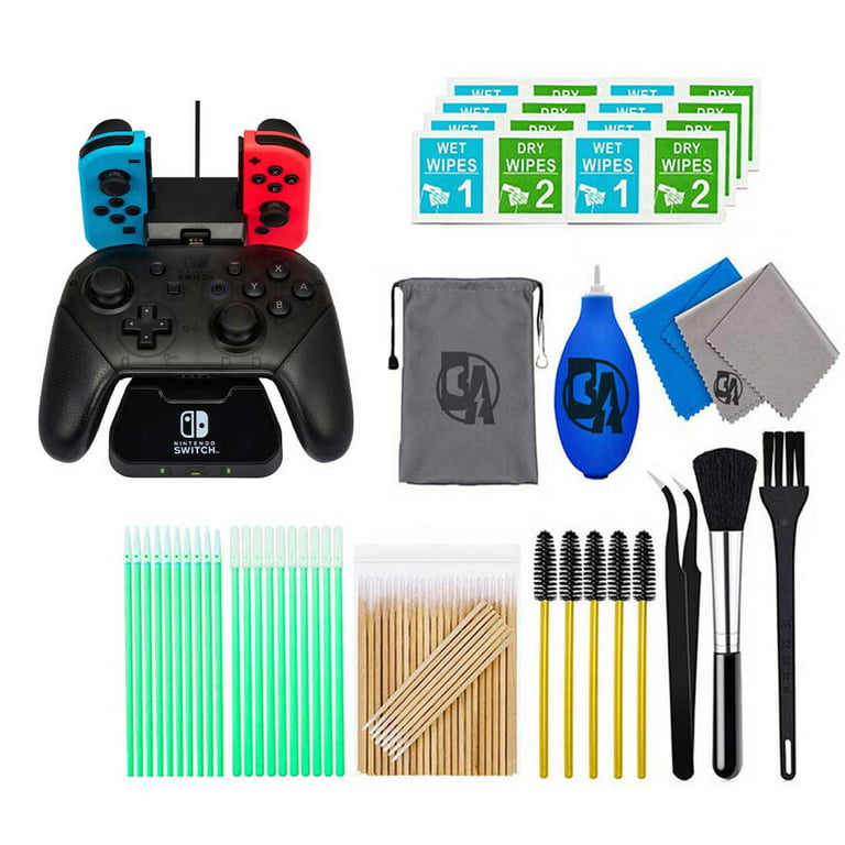 emulering Saga mammal PowerA - Controller Charging Base for Nintendo Switch (Joy-Con + Wireless)  - Black With Cleaning Manual Kit Bolt Axtion Bundle Used - Walmart.com